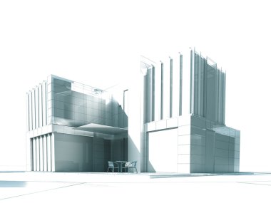 Modern bina işleme beyaz