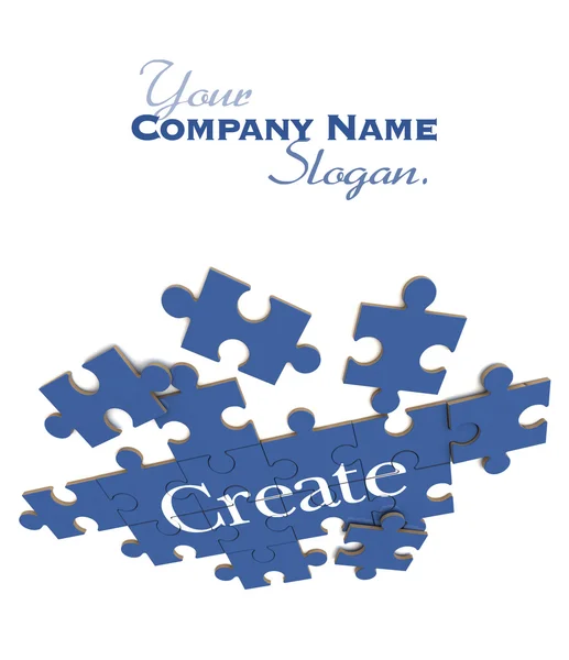 Blue Create puzzle — Stock Photo, Image