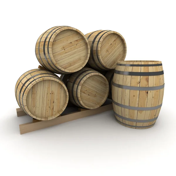 Grupo de barris de vinho — Fotografia de Stock