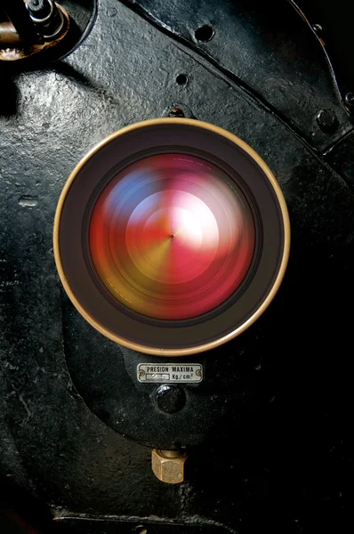 Retro industrial lens — Stock Photo, Image