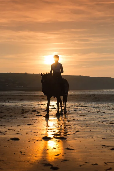 Západ slunce rider — Stock fotografie