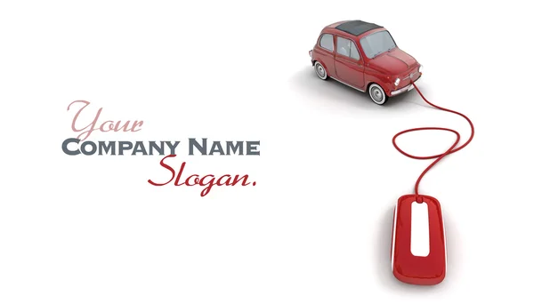 Online red vintage car — Stock Photo, Image