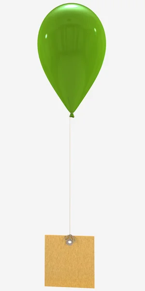 Yeşil balon ile mesaj — Stok fotoğraf