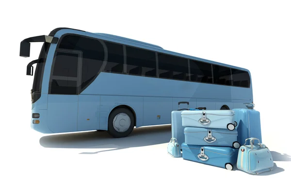 Coach bus and luggage — Stock Photo, Image