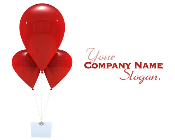 Message with red balloons — Stock Photo, Image