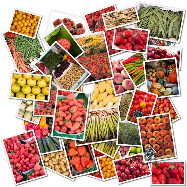 Healthy eating collage — Stock Photo, Image