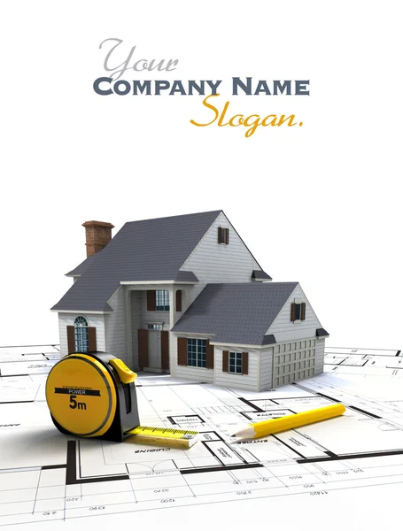 Home building process b customizable — Stock Photo, Image