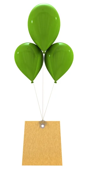 Mensaje con globos verdes —  Fotos de Stock
