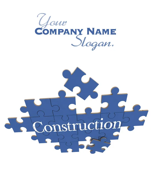 Blue Construction puzzle — Stock Photo, Image