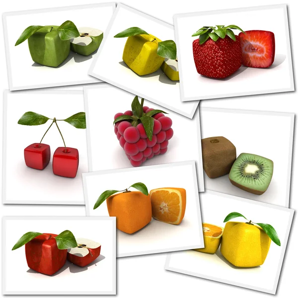 Cubic fruit collection — Stock Photo, Image