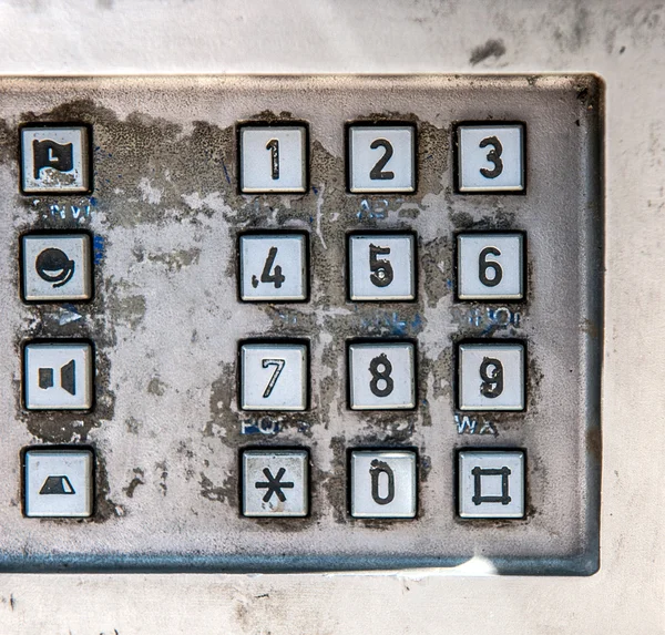 Antiguo teclado telefónico público — Foto de Stock