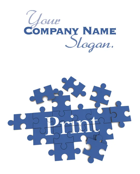 Blue Print puzzle — Stock Photo, Image