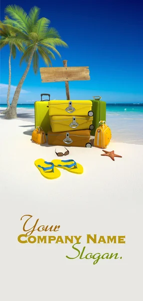 Luggage on the beach — Stock Photo, Image