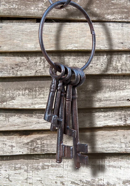 Ancient key ring, rustic — Stock Photo, Image