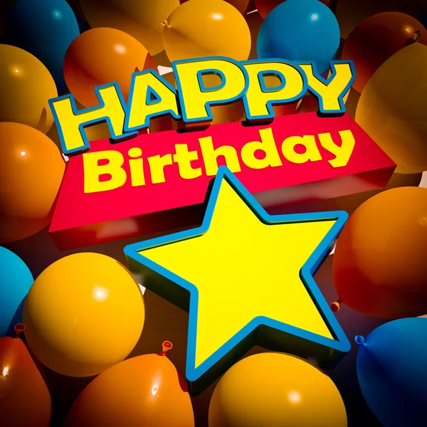 Happy Birthday stjärna ballonger — Stockfoto