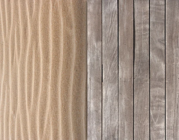 Deck and beach sand — Stock Photo, Image