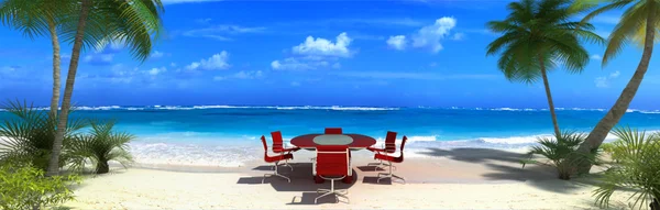 Reunión de negocios de playa — Foto de Stock