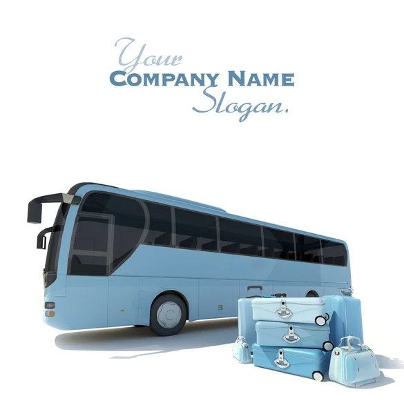 Coach bus and luggage — Stock Photo, Image