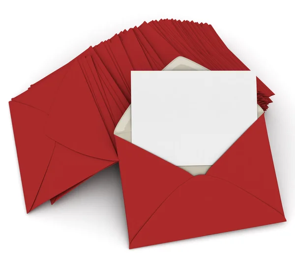 Correspondence in red — Stock Photo, Image