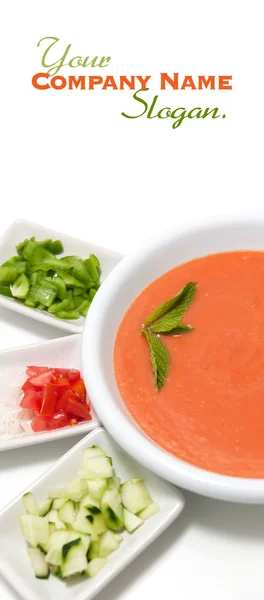 Verfrissende gazpacho soep — Stockfoto