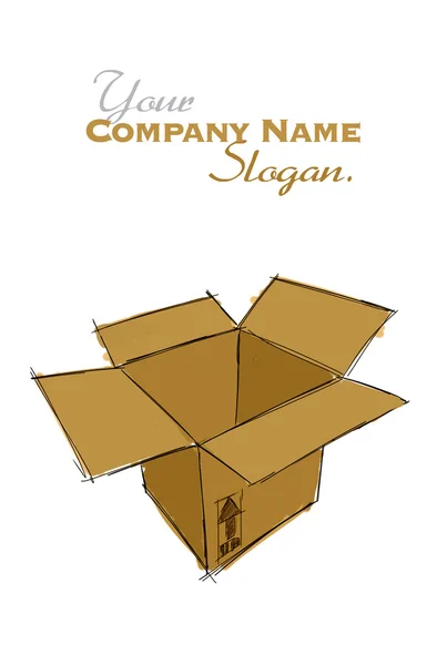 Sketch of an  Open box — Stock Photo, Image