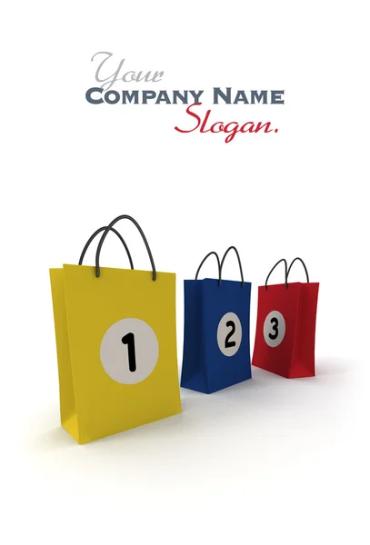 Numbered shopping bags — Stock Photo, Image