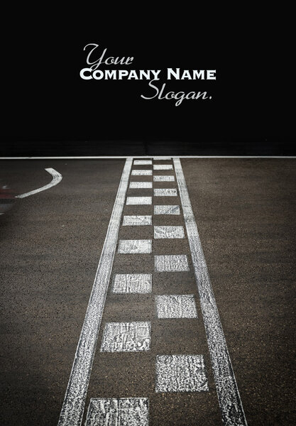 Car race, finish line slogan