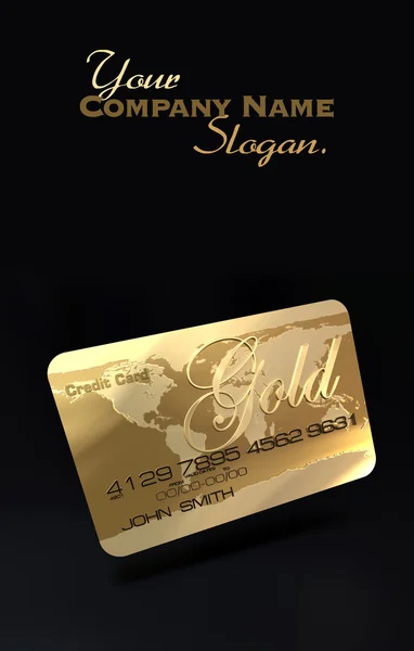 Gold credit card — Stock Photo, Image