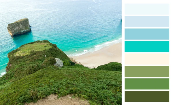 Küste Landschaft Farbe codiert — Stockfoto