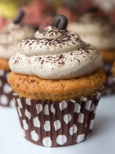 Chocolate and cream cupcake — Stock Photo, Image