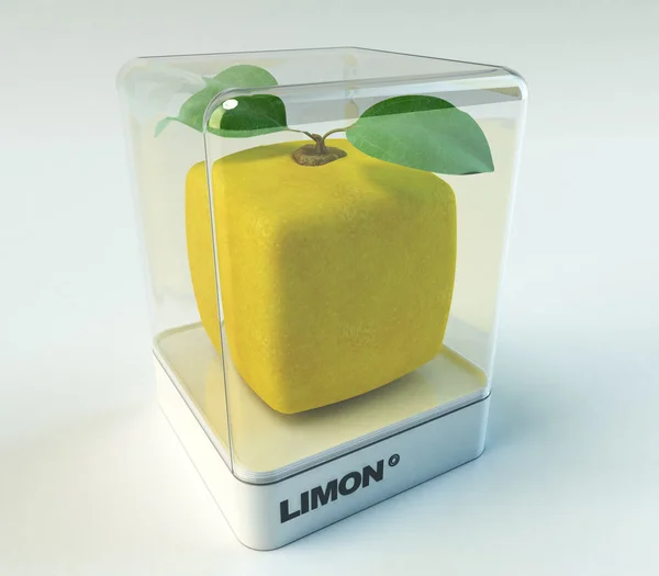 Cubic lemon exhibition — Stock Photo, Image