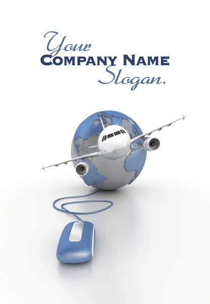 Internet flight booking — Stock Photo, Image