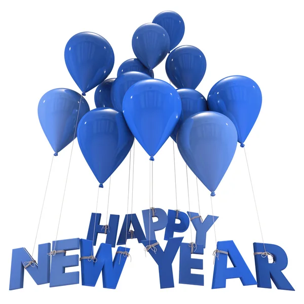 Happy New Year in blue — Stock Photo, Image