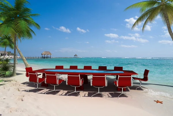 Reunião de negócios em resort tropical — Fotografia de Stock