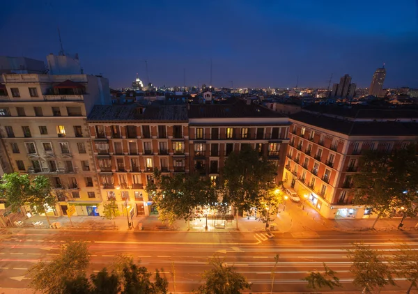 Vista aérea de Madrid, à noite — Fotografia de Stock