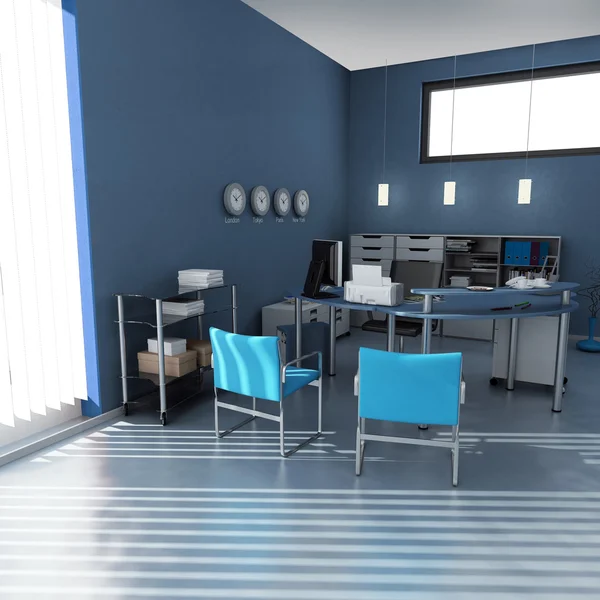 Blue office — Stock Photo, Image