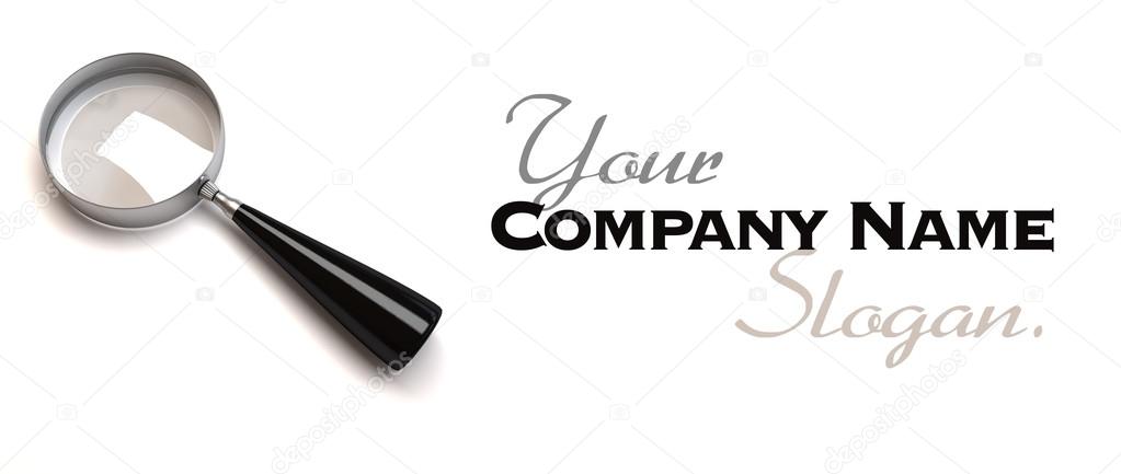 3D rendering of a magnifying glass with a black handle