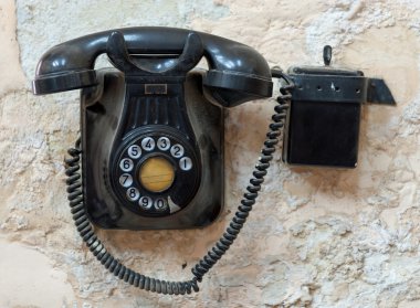 Old wall telephone clipart