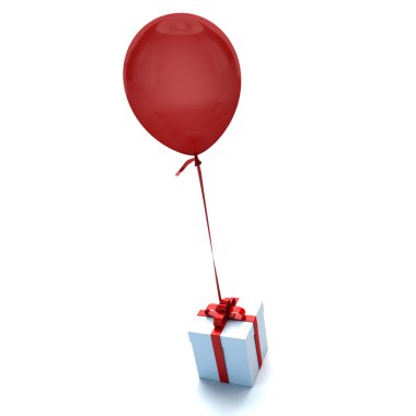 Balon kırmızı ile hediye