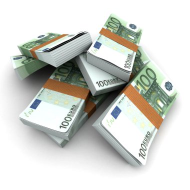 100 Euro yığınları