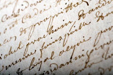 Eski bir belgede makro çekim