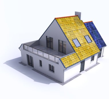 Solar powered house clipart