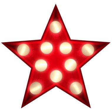 Glowing star multilight on white clipart
