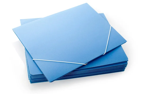 Pile of folders with elastic bands — Stock Photo, Image