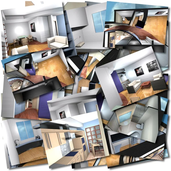 Home Interieurs Collage — Stockfoto