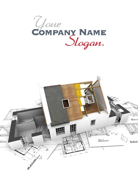 Home building process b customizable — Stock Photo, Image
