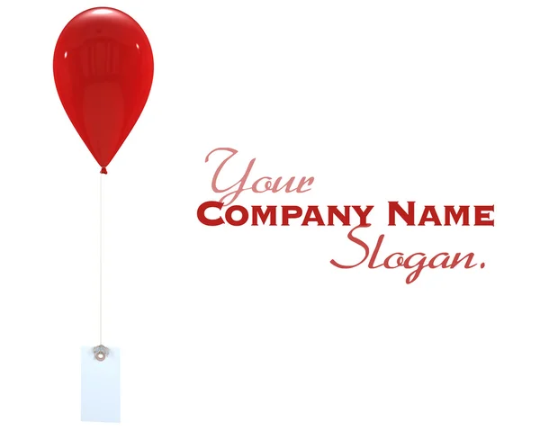 Red balloon and label — Stock Photo, Image