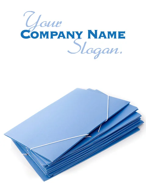 Blue folders with elastic bands — Stock Photo, Image