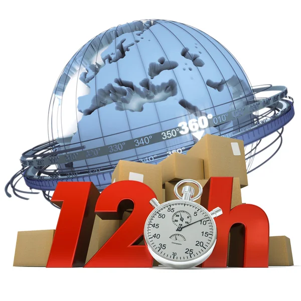 Worldwide delivery in twelve hours — Stock Photo, Image