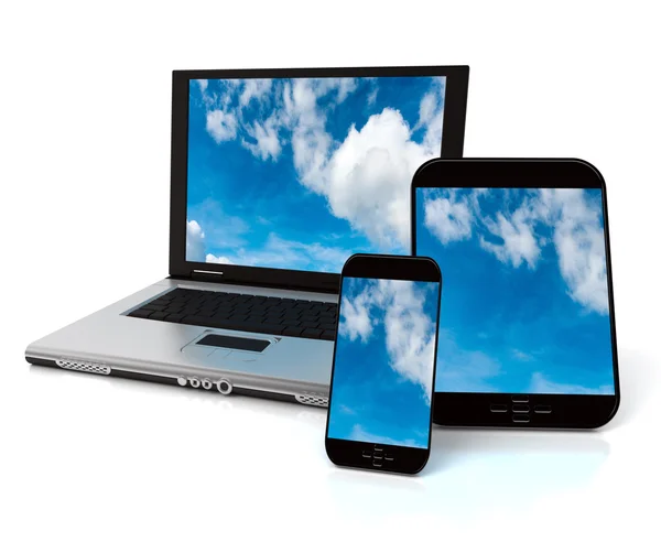 Cloud Connecting devices — Stock Photo, Image